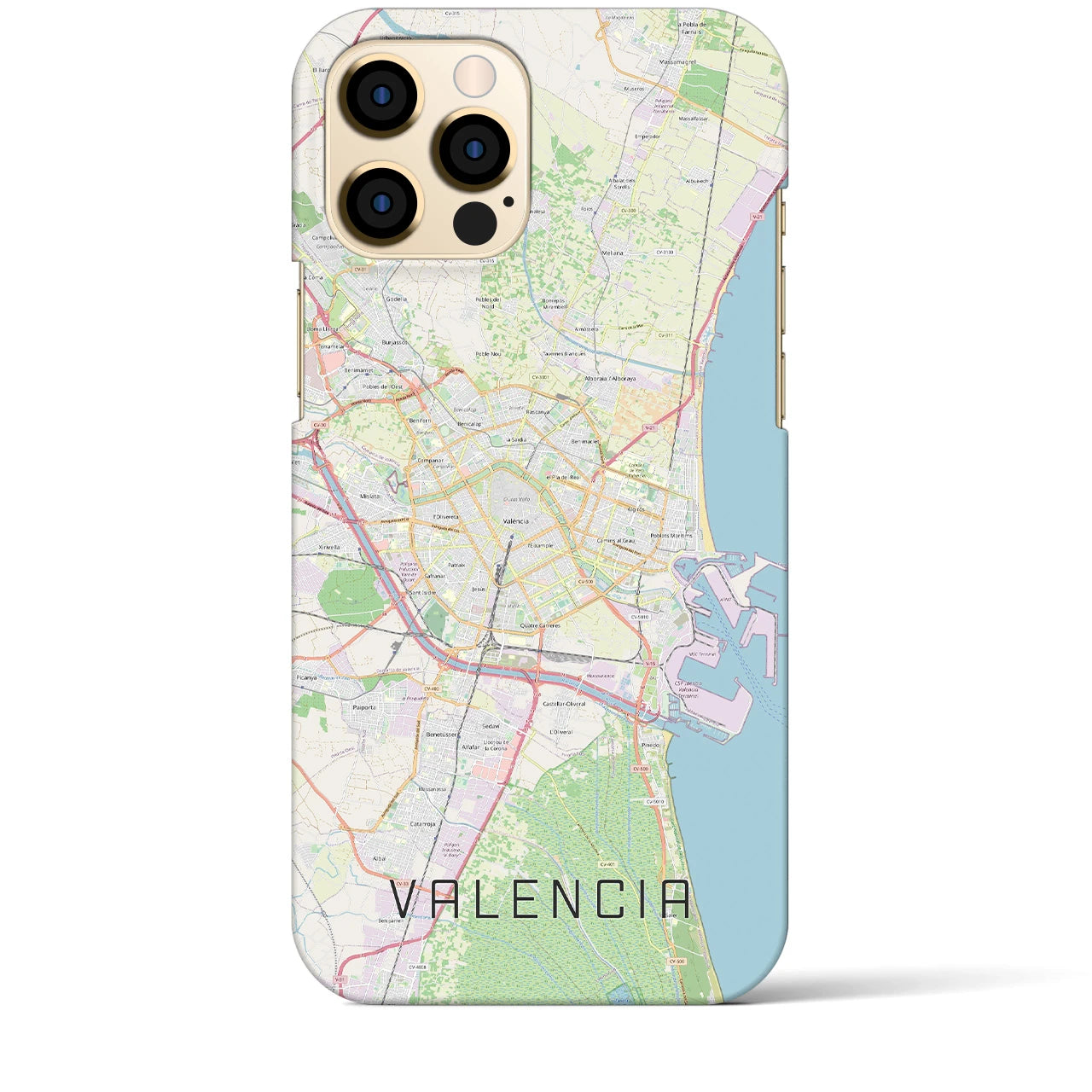 【バレンシア（スペイン）】地図柄iPhoneケース（バックカバータイプ）