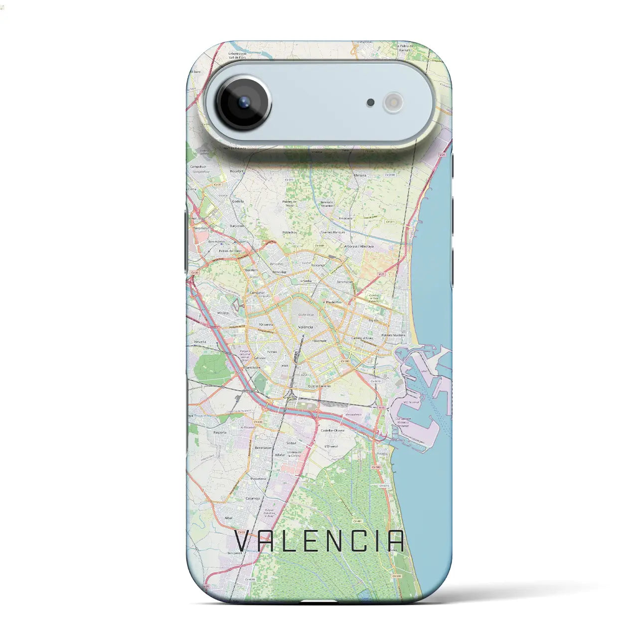 【バレンシア（スペイン）】地図柄iPhoneケース（バックカバータイプ）