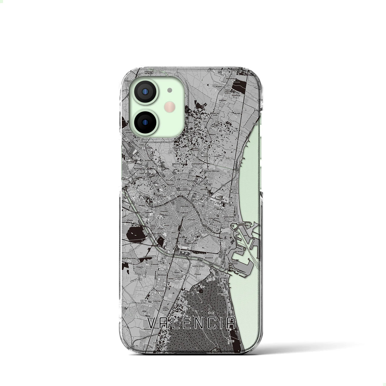 【バレンシア（スペイン）】地図柄iPhoneケース（クリアタイプ）