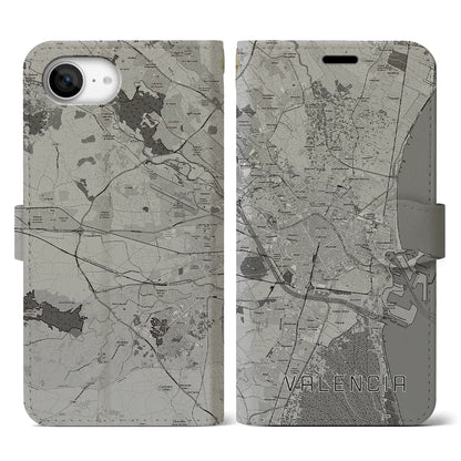 【バレンシア（スペイン）】地図柄iPhoneケース（手帳タイプ）