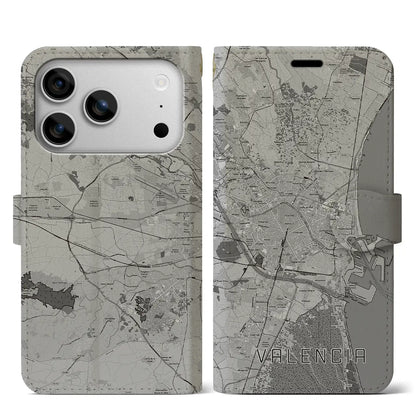 【バレンシア（スペイン）】地図柄iPhoneケース（手帳タイプ）