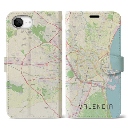 【バレンシア（スペイン）】地図柄iPhoneケース（手帳タイプ）