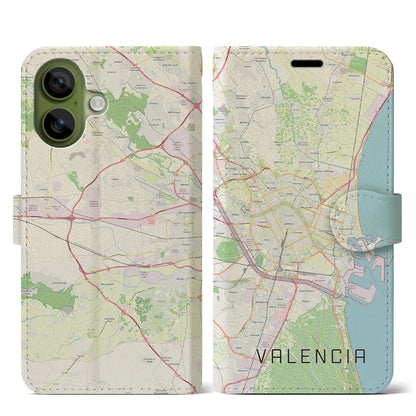 【バレンシア（スペイン）】地図柄iPhoneケース（手帳タイプ）