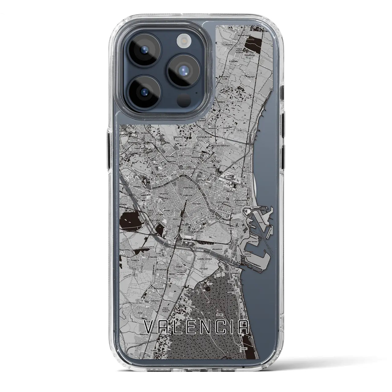 【バレンシア（スペイン）】地図柄iPhoneケース（MagSafeタイプ）