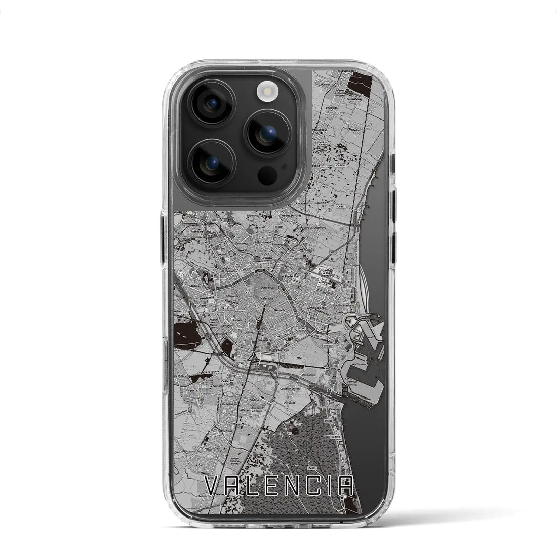 【バレンシア（スペイン）】地図柄iPhoneケース（MagSafeタイプ）