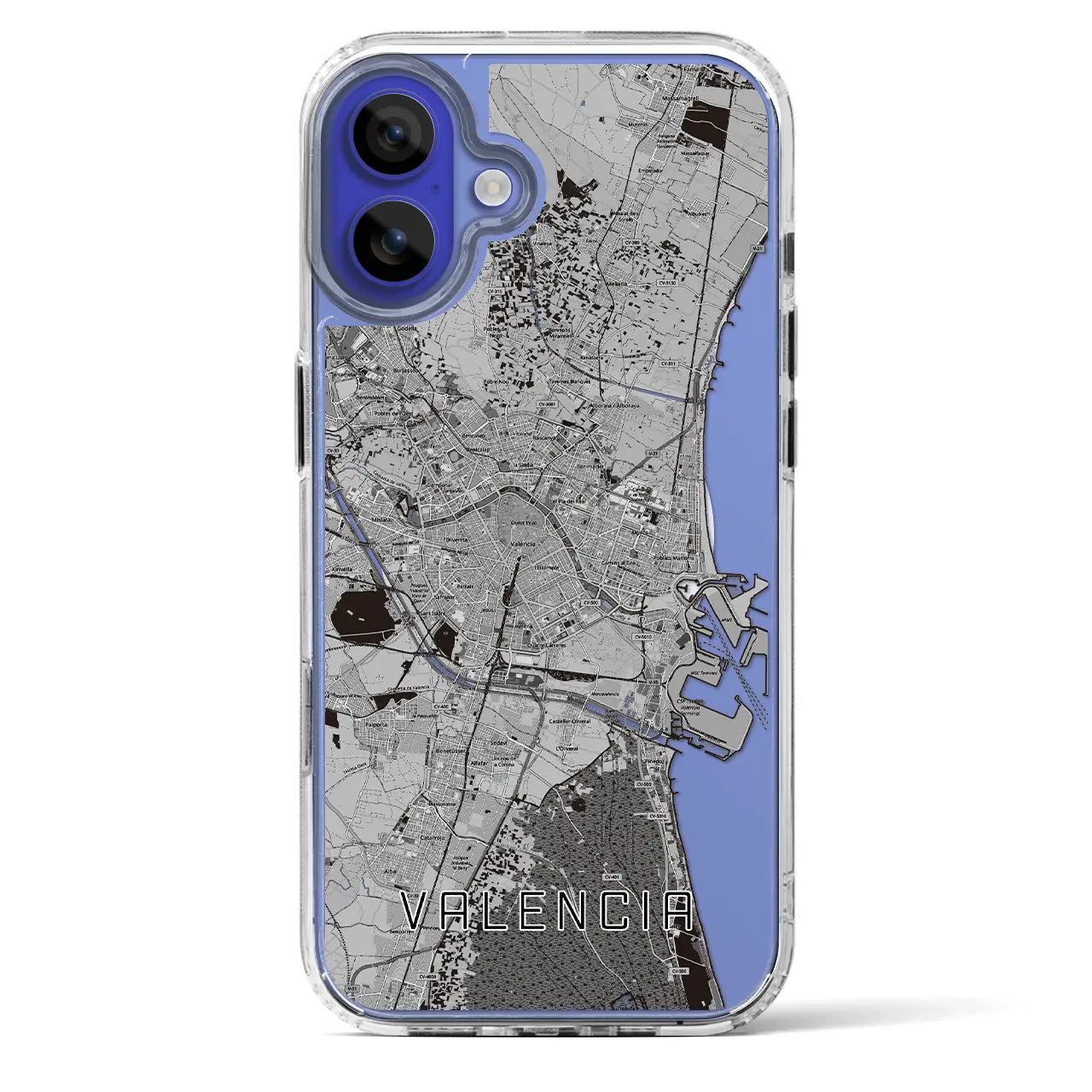 【バレンシア（スペイン）】地図柄iPhoneケース（MagSafeタイプ）