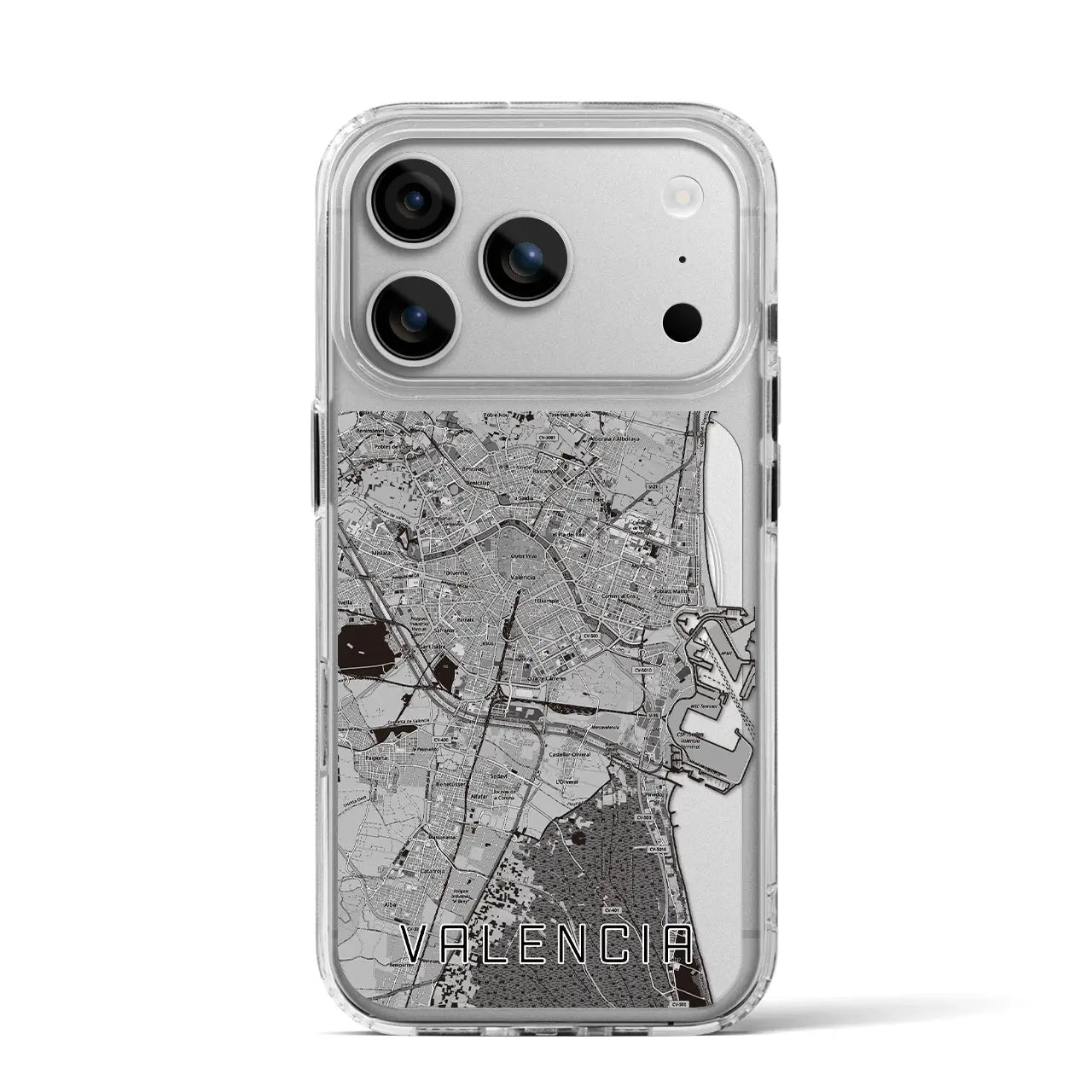 【バレンシア（スペイン）】地図柄iPhoneケース（MagSafeタイプ）