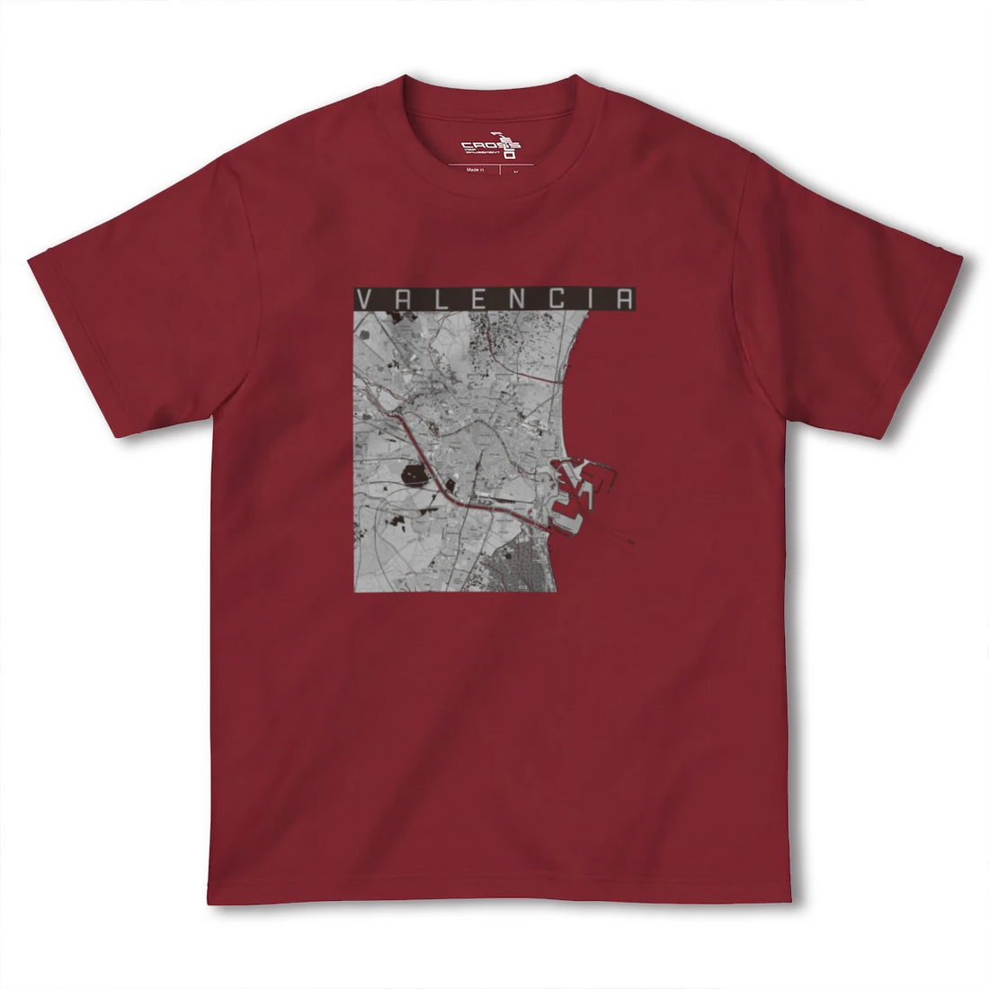 【バレンシア(スペイン)】地図柄ヘビーウェイトTシャツ