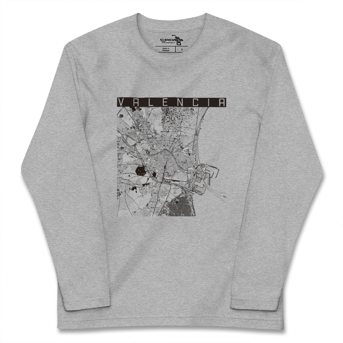【バレンシア(スペイン)】地図柄ロングスリーブTシャツ