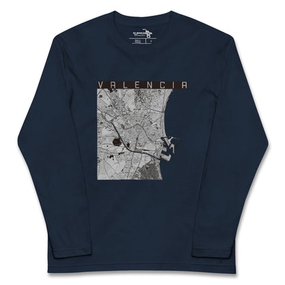 【バレンシア（スペイン）】地図柄ロングスリーブTシャツ