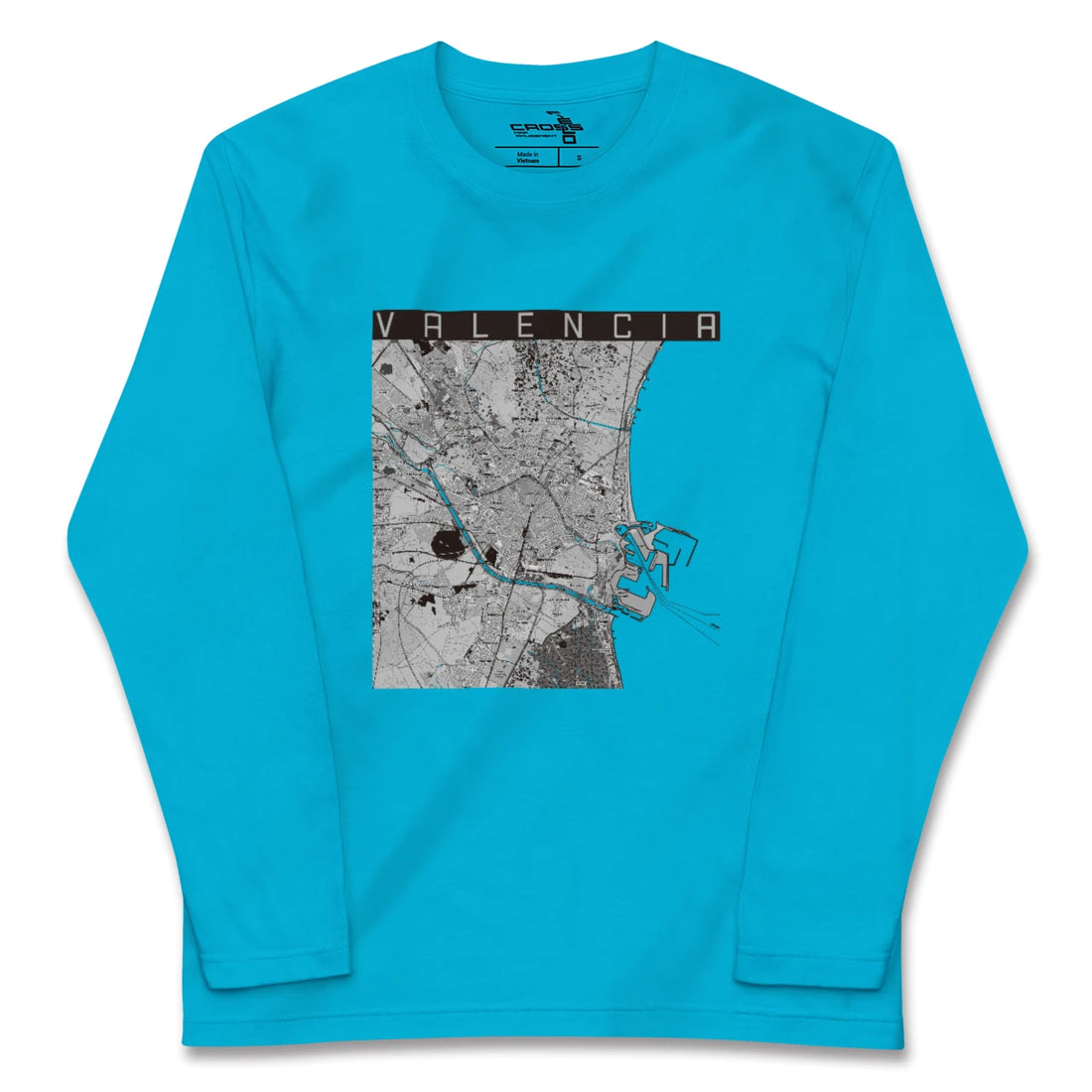 【バレンシア(スペイン)】地図柄ロングスリーブTシャツ