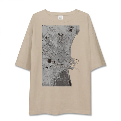 【バレンシア（スペイン）】地図柄ビッグシルエットTシャツ