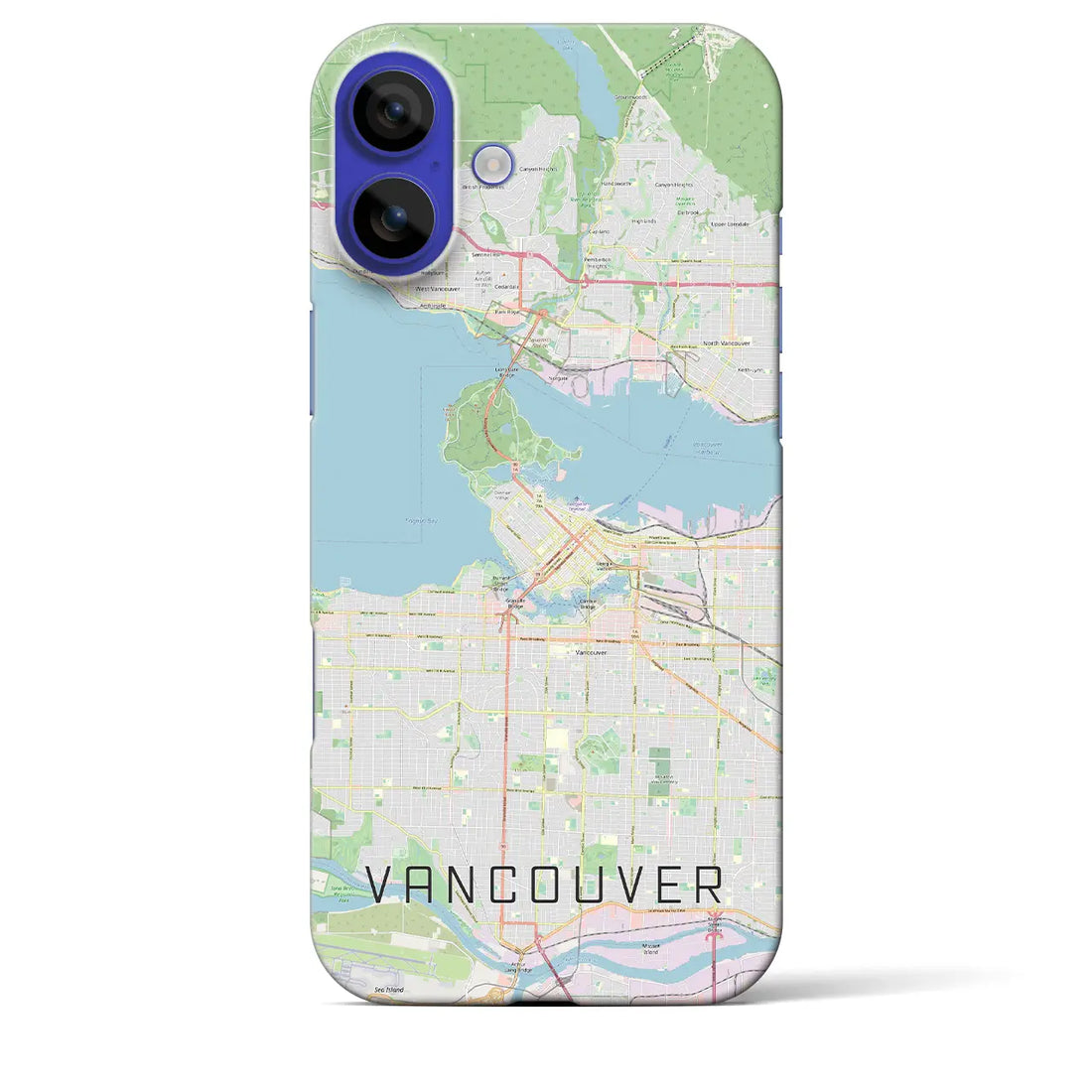 【バンクーバー(カナダ)】地図柄iPhoneケース(バックカバータイプ)ナチュラル・iPhone 16 Pro Max 用