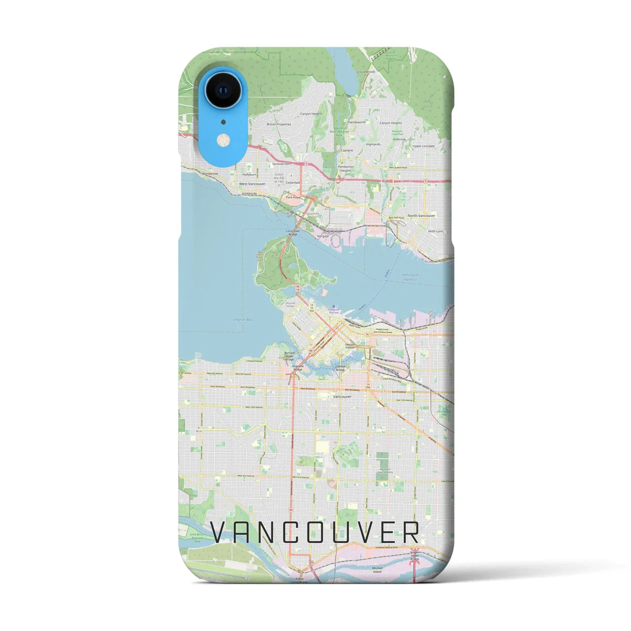 【バンクーバー（カナダ）】地図柄iPhoneケース（バックカバータイプ）