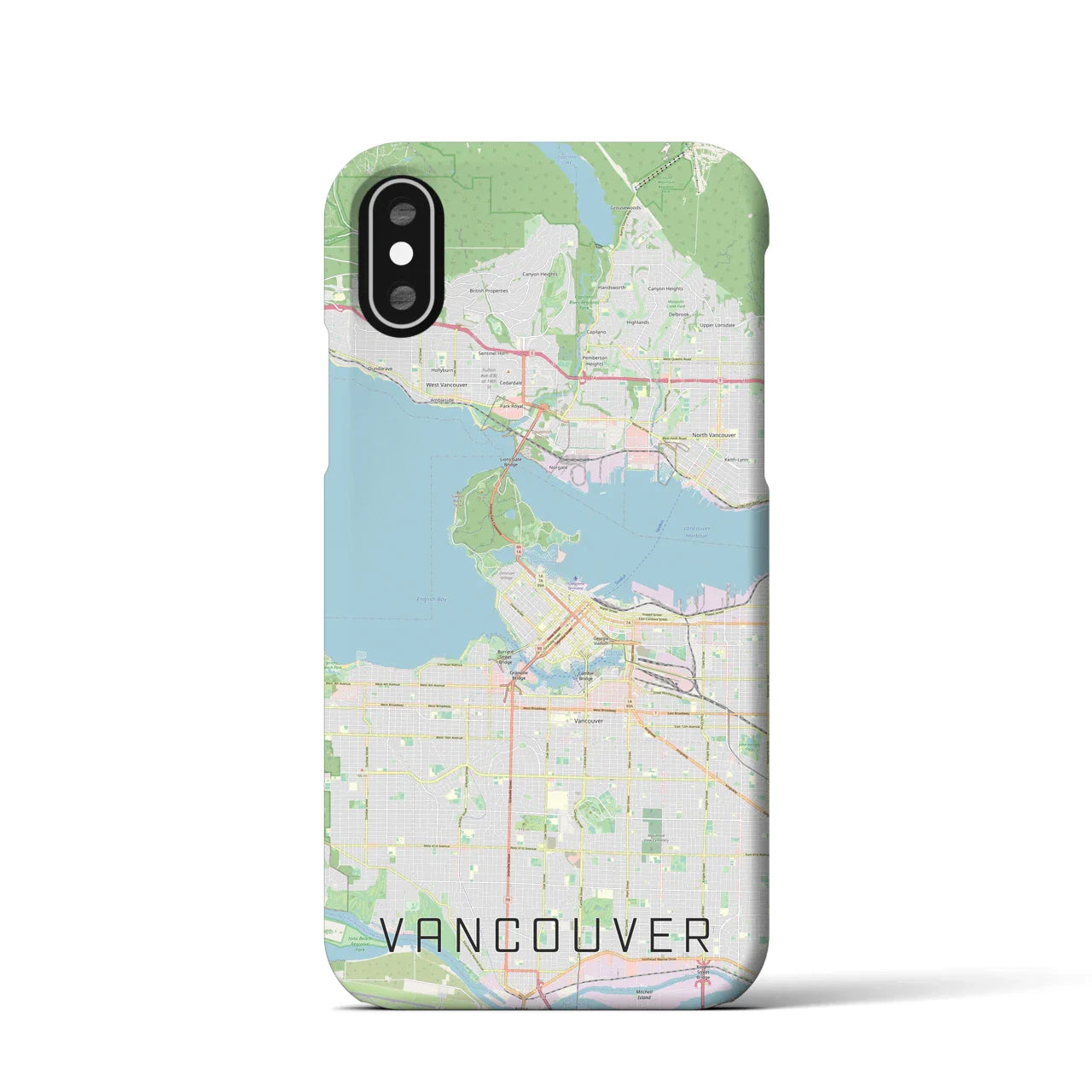 【バンクーバー（カナダ）】地図柄iPhoneケース（バックカバータイプ）