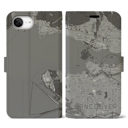 【バンクーバー（カナダ）】地図柄iPhoneケース（手帳タイプ）