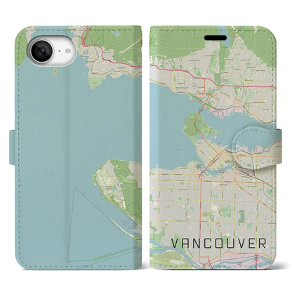 【バンクーバー（カナダ）】地図柄iPhoneケース（手帳タイプ）