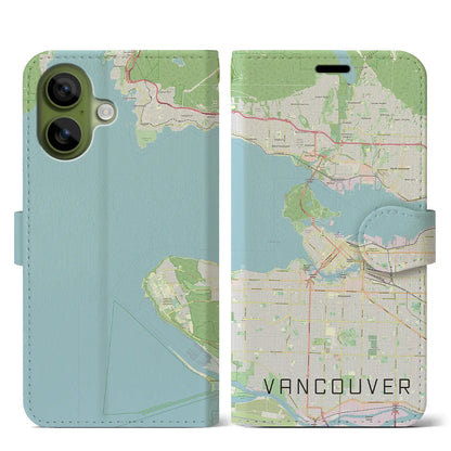【バンクーバー（カナダ）】地図柄iPhoneケース（手帳タイプ）