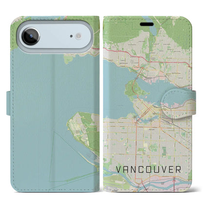 【バンクーバー（カナダ）】地図柄iPhoneケース（手帳タイプ）