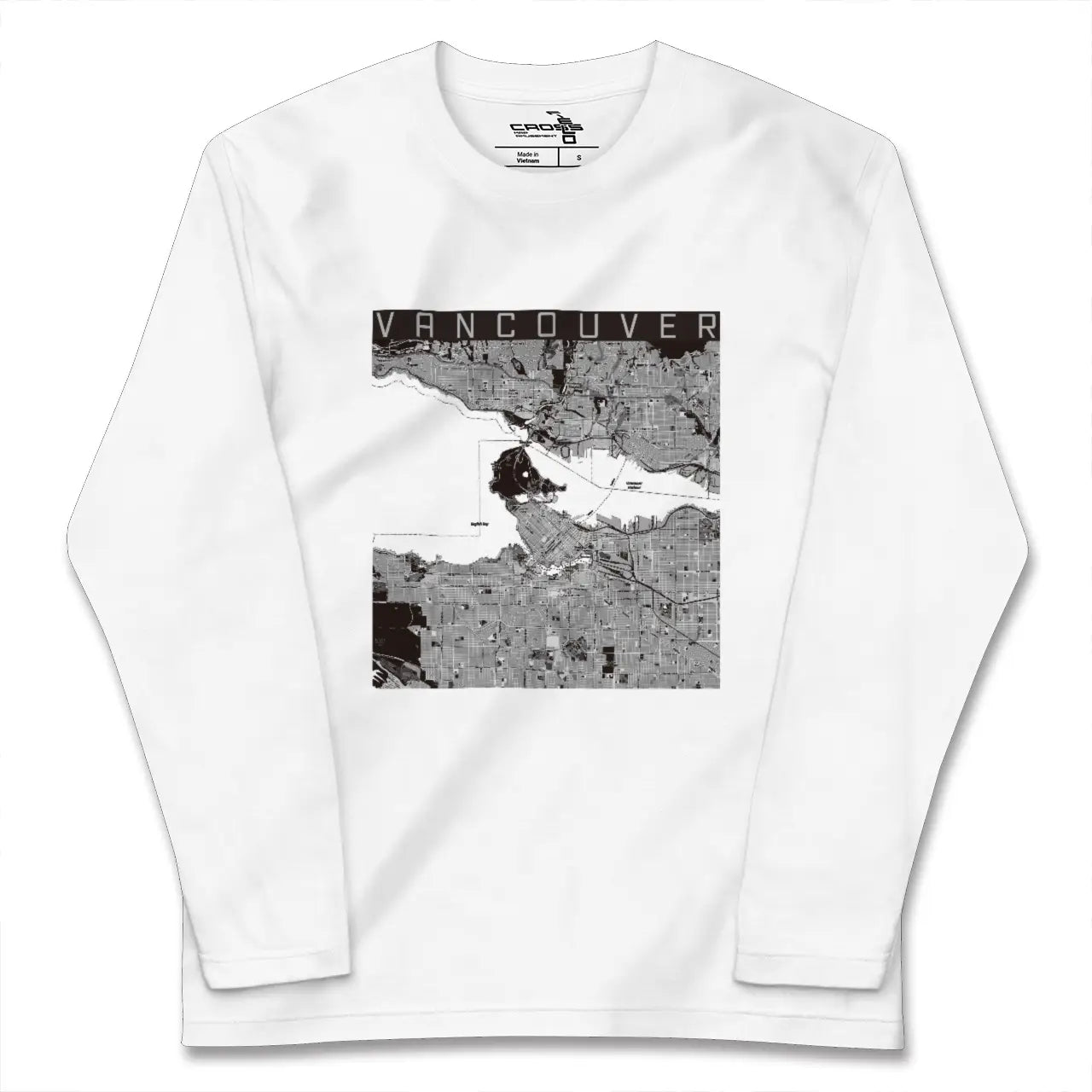 【バンクーバー（カナダ）】地図柄ロングスリーブTシャツ
