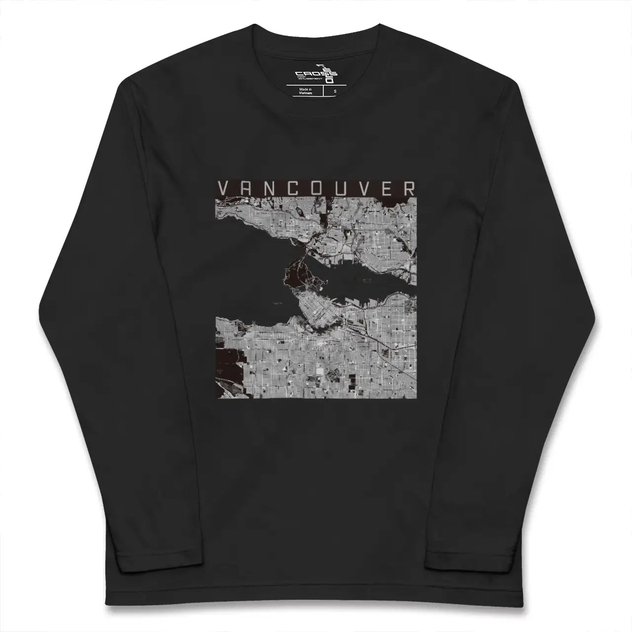 【バンクーバー（カナダ）】地図柄ロングスリーブTシャツ
