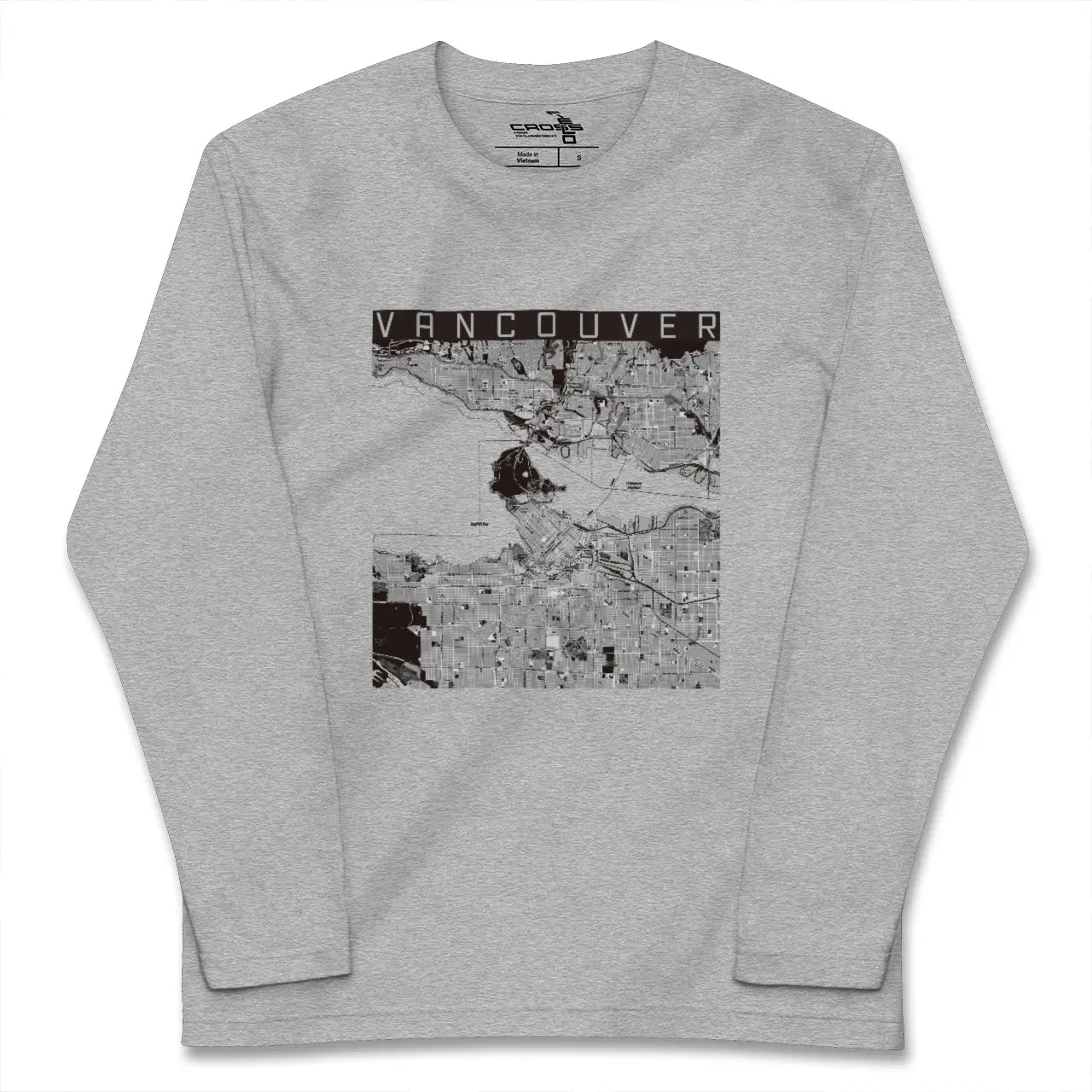 【バンクーバー（カナダ）】地図柄ロングスリーブTシャツ