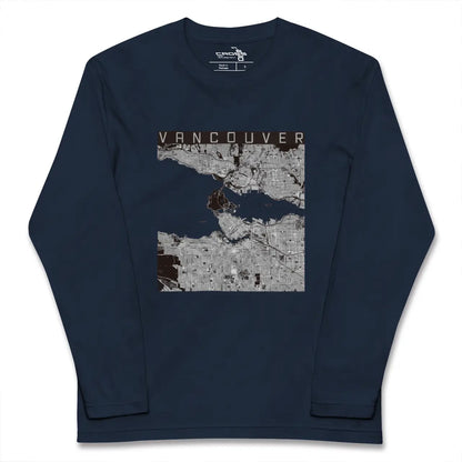 【バンクーバー（カナダ）】地図柄ロングスリーブTシャツ