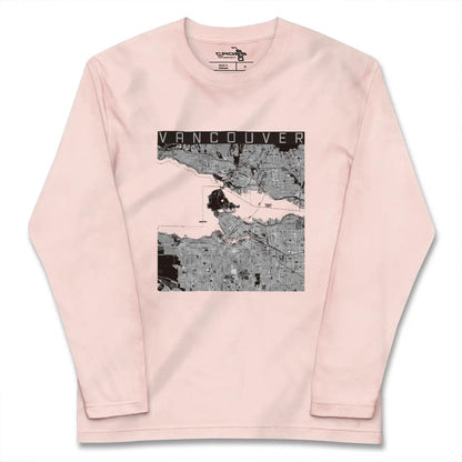 【バンクーバー（カナダ）】地図柄ロングスリーブTシャツ
