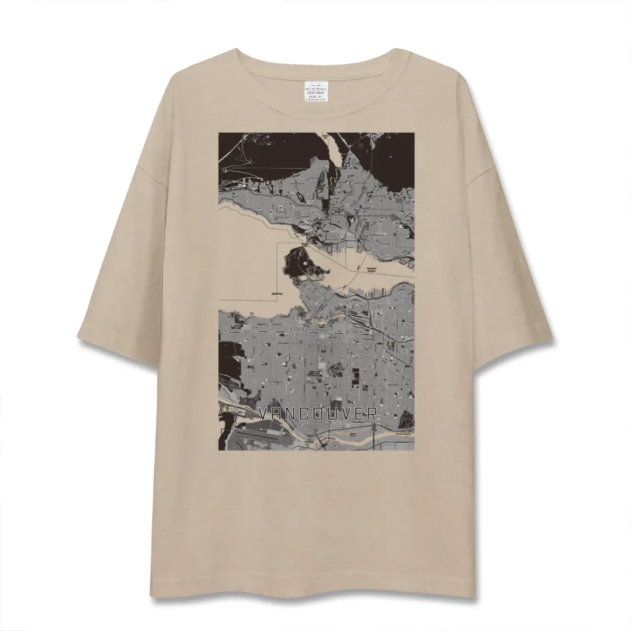 【バンクーバー（カナダ）】地図柄ビッグシルエットTシャツ