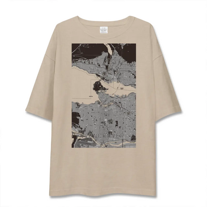 【バンクーバー（カナダ）】地図柄ビッグシルエットTシャツ