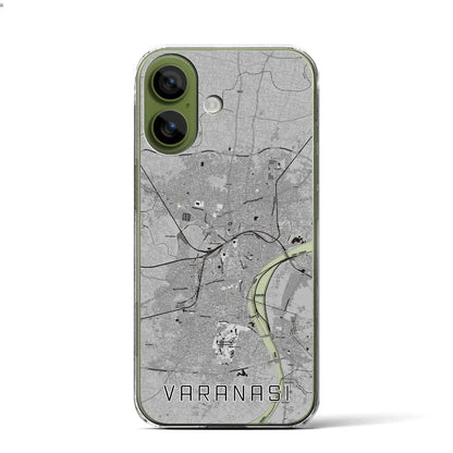 【ヴァーラーナシー（インド）】地図柄iPhoneケース（クリアタイプ）