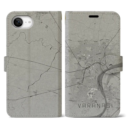 【ヴァーラーナシー（インド）】地図柄iPhoneケース（手帳タイプ）