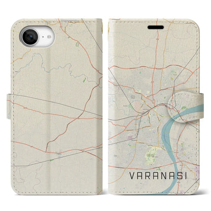 【ヴァーラーナシー（インド）】地図柄iPhoneケース（手帳タイプ）