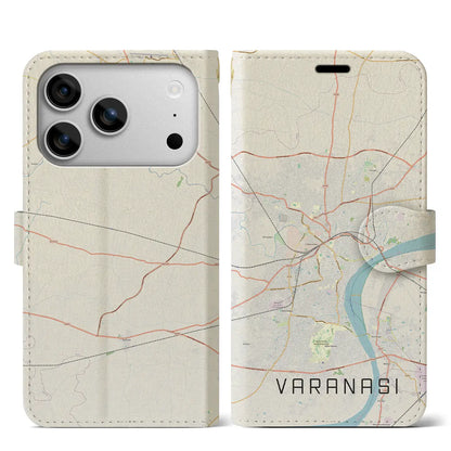 【ヴァーラーナシー（インド）】地図柄iPhoneケース（手帳タイプ）