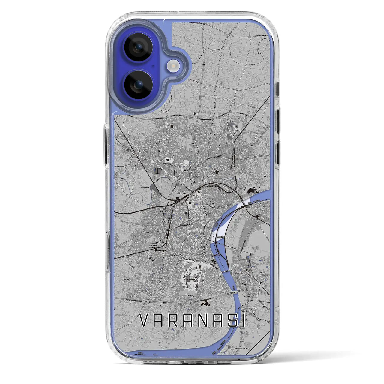 【ヴァーラーナシー（インド）】地図柄iPhoneケース（MagSafeタイプ）