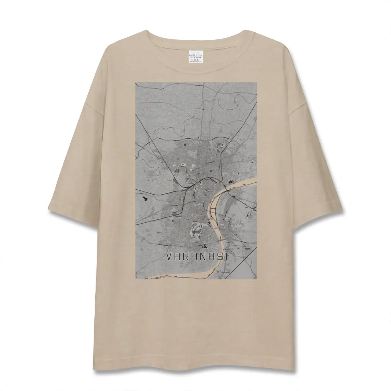 【ヴァーラーナシー（インド）】地図柄ビッグシルエットTシャツ