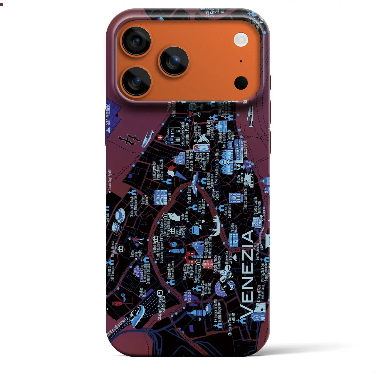 【ヴェネツィア】イラストマップiPhoneケース（バックカバータイプ）