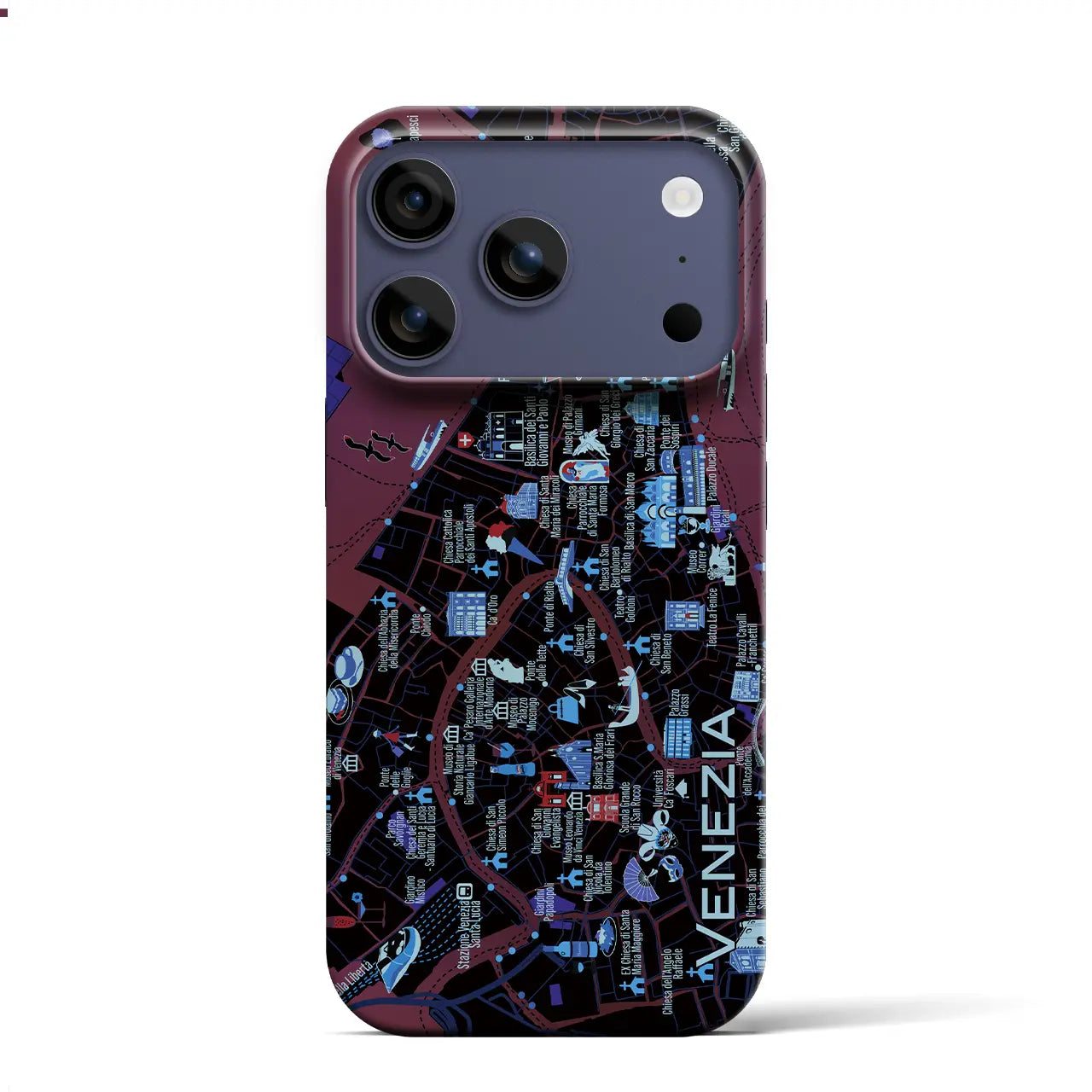 【ヴェネツィア】イラストマップiPhoneケース（バックカバータイプ）