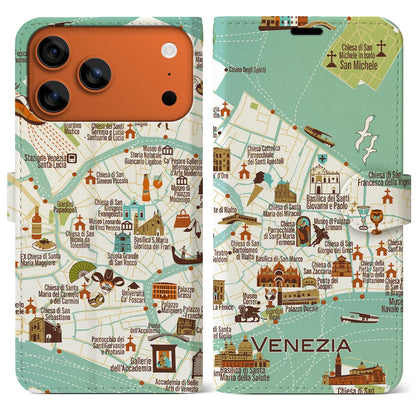 【ヴェネツィア】イラストマップiPhoneケース（手帳タイプ）