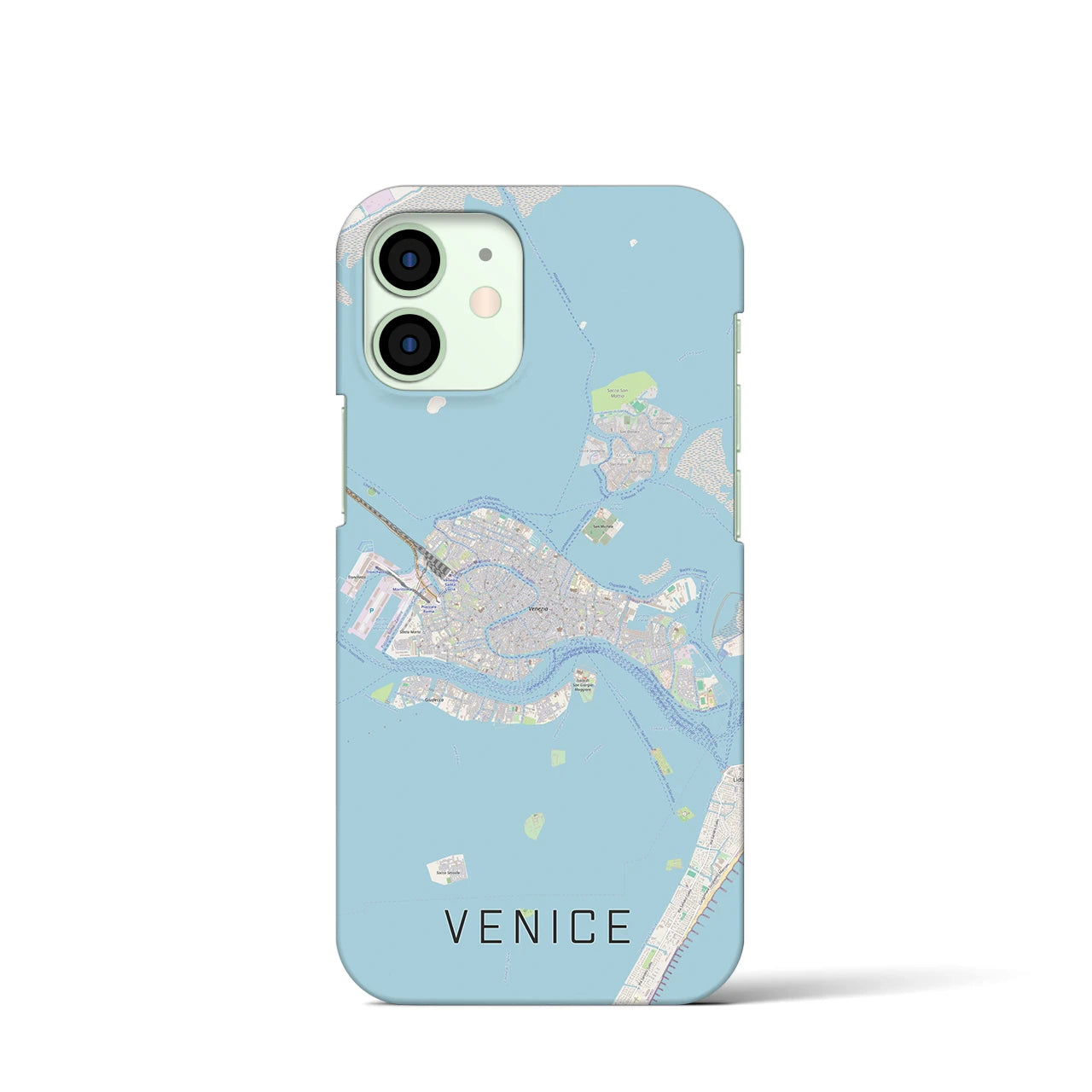 【ヴェネツィア2】地図柄iPhoneケース（バックカバータイプ・ナチュラル）iPhone 12 mini 用
