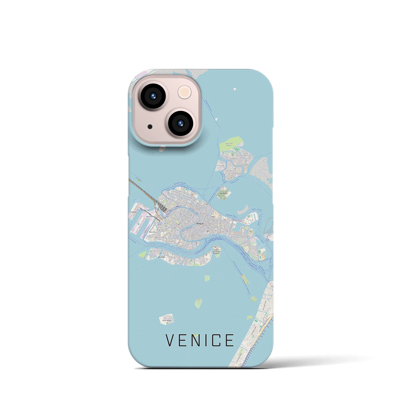 【ヴェネツィア2】地図柄iPhoneケース（バックカバータイプ・ナチュラル）iPhone 13 mini 用
