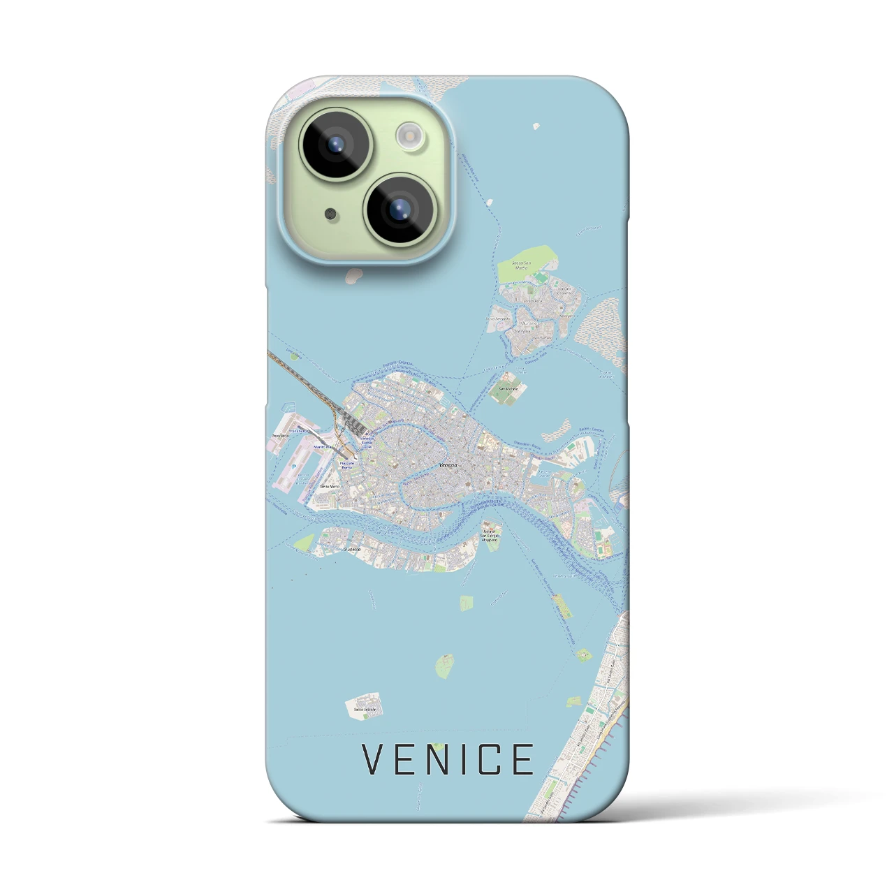 【ヴェネツィア2】地図柄iPhoneケース（バックカバータイプ・ナチュラル）iPhone 15 用