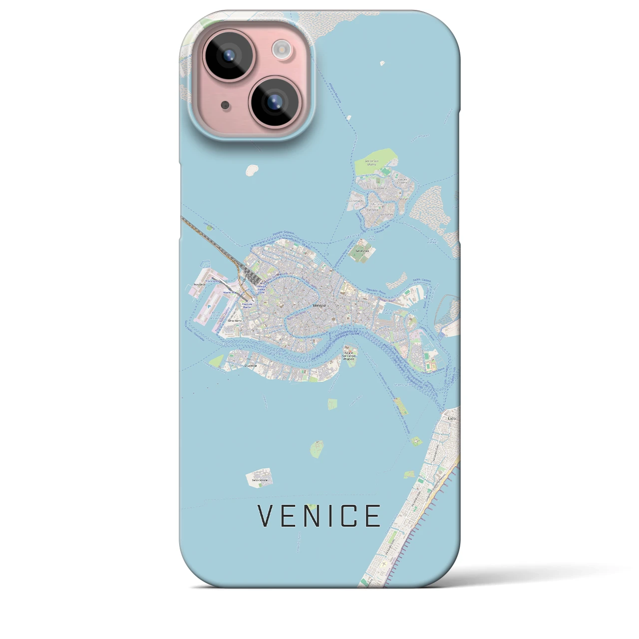 【ヴェネツィア2】地図柄iPhoneケース（バックカバータイプ・ナチュラル）iPhone 15 Plus 用