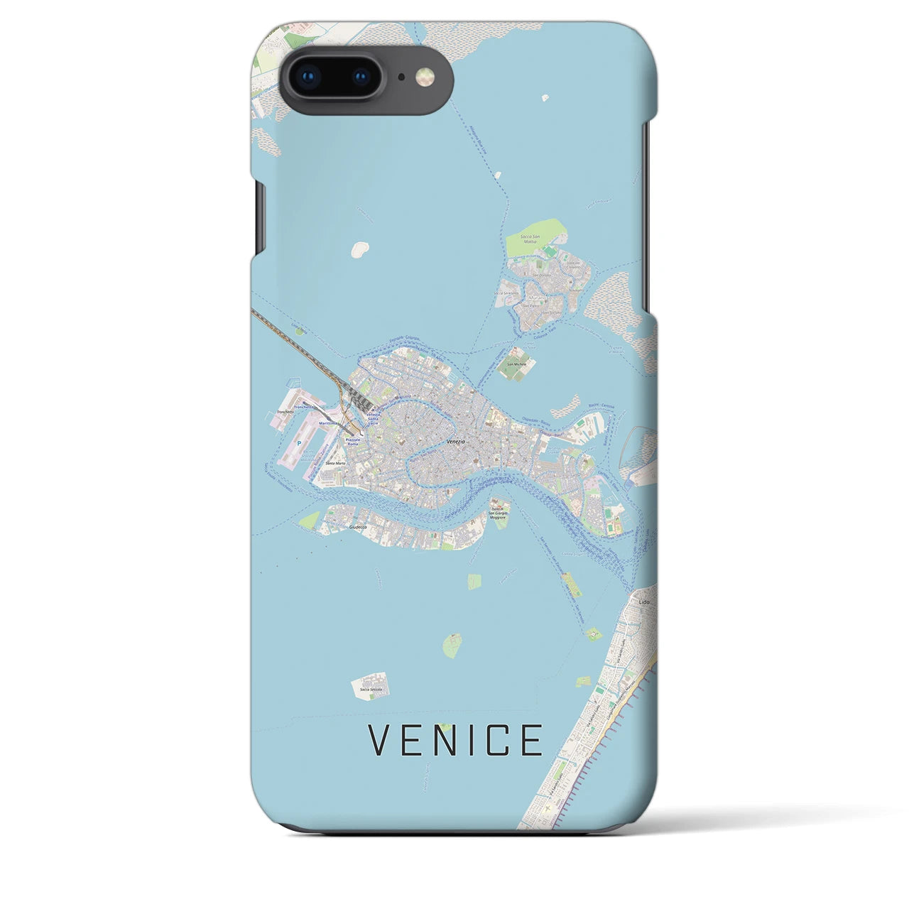 【ヴェネツィア2】地図柄iPhoneケース（バックカバータイプ・ナチュラル）iPhone 8Plus /7Plus / 6sPlus / 6Plus 用