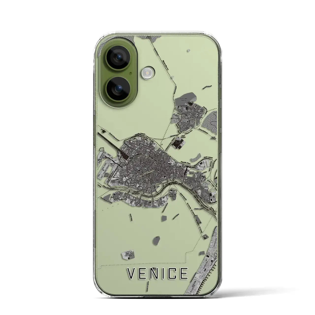 【ヴェネツィア2（イタリア）】地図柄iPhoneケース（クリアタイプ）