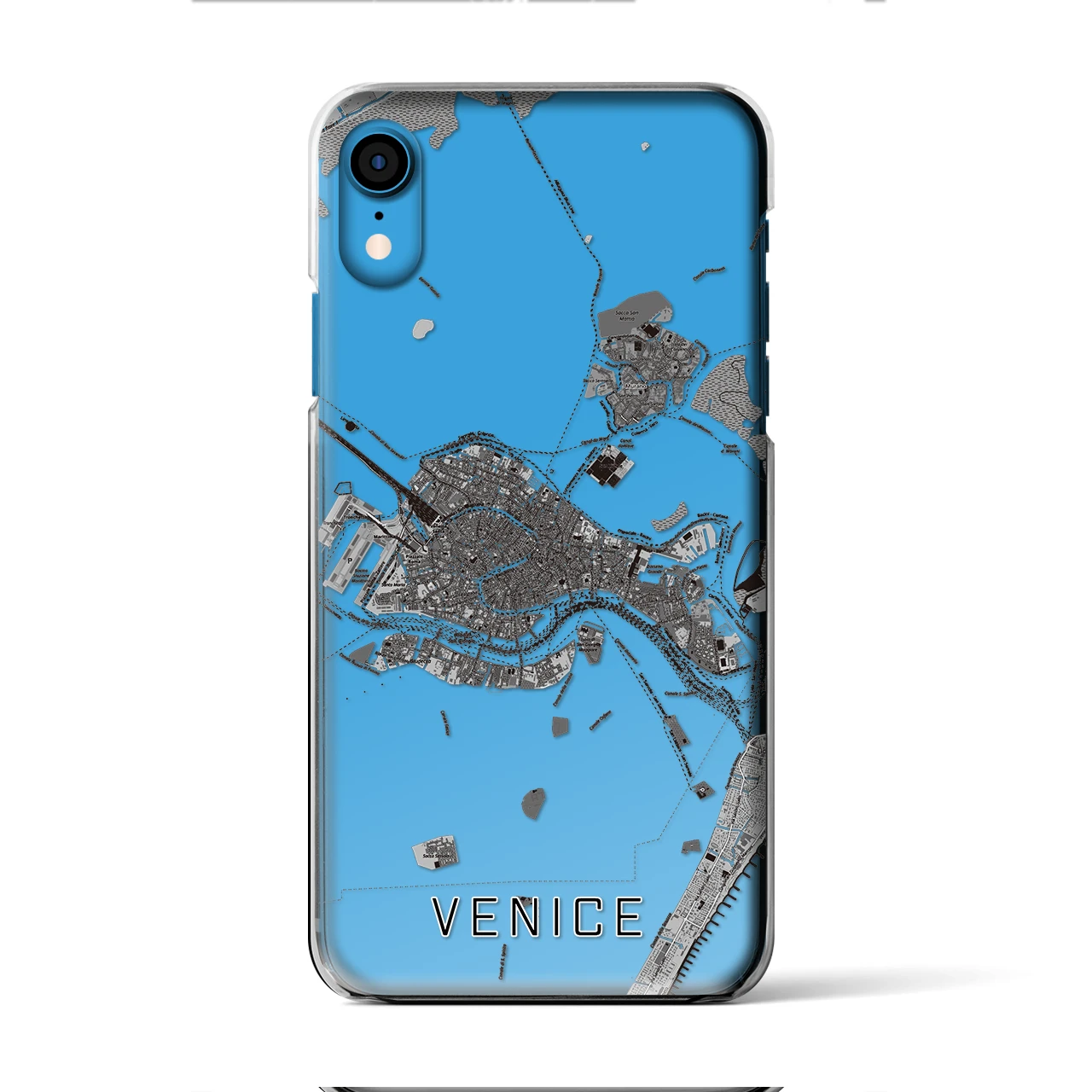 【ヴェネツィア2】地図柄iPhoneケース（クリアタイプ・モノトーン）iPhone XR 用