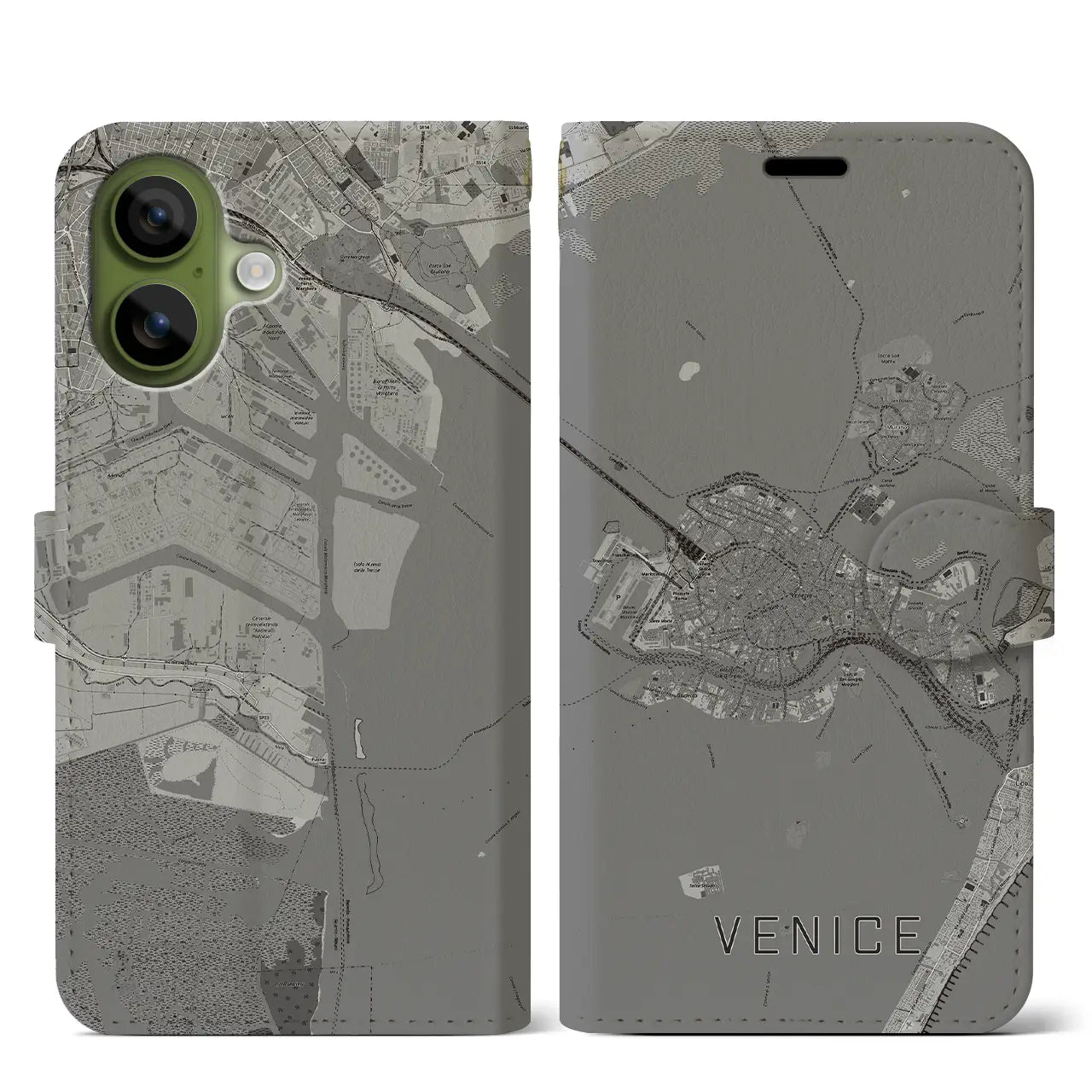 【ヴェネツィア2（イタリア）】地図柄iPhoneケース（手帳タイプ）