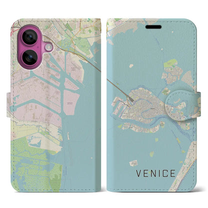 【ヴェネツィア2（イタリア）】地図柄iPhoneケース（手帳タイプ）ナチュラル・iPhone 16 Pro 用