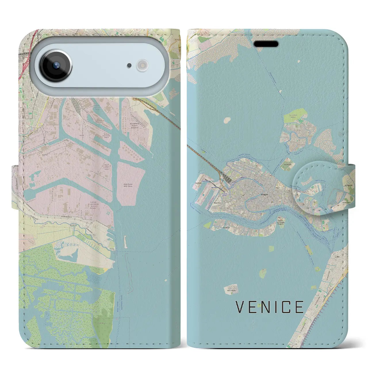 【ヴェネツィア2（イタリア）】地図柄iPhoneケース（手帳タイプ）