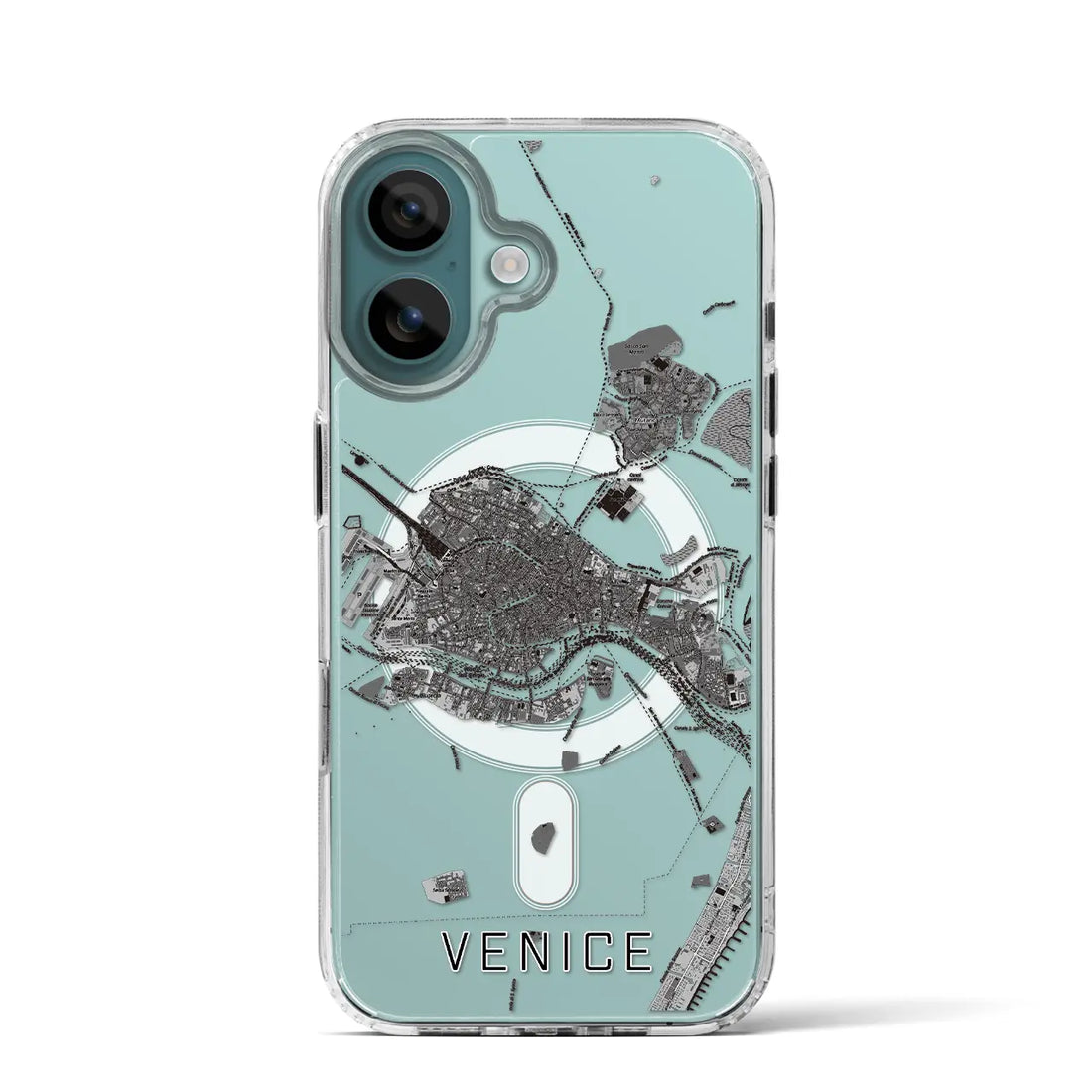 【ヴェネツィア2(イタリア)】地図柄iPhoneケース(MagSafeタイプ)モノトーン・iPhone 16 Pro 用